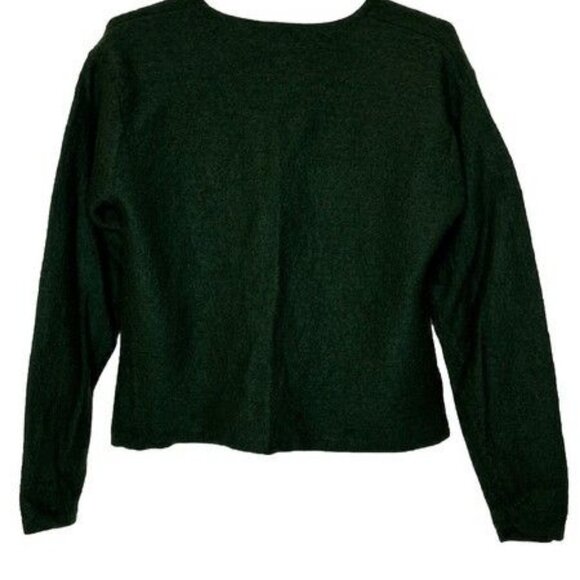 Preswick & Moore 100% Women's Wool Vintage Full Zip Cardigan Sweater Green Small - Picture 2 of 10